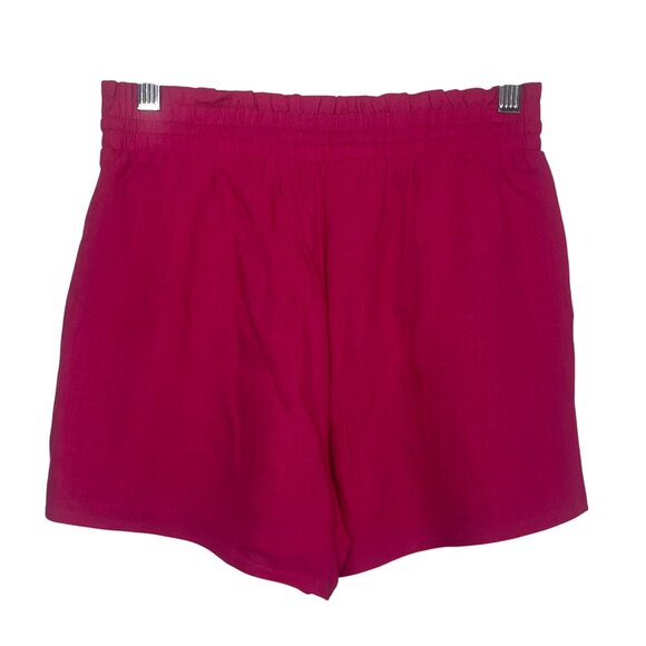 Skylar Rose Shorts Linen Blend Womens Small Pink New Elastic Waist - Picture 2 of 8